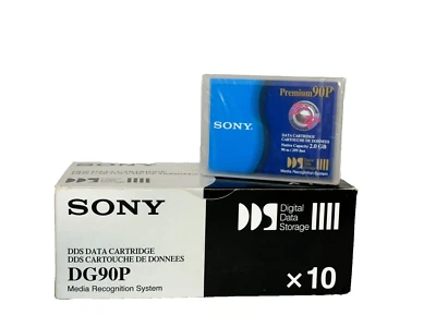 Sony 90P Premium DDS Data Cartridge 2.0 GB - 10 Cartridge Pack - Factory Sealed - Image 1 of 4