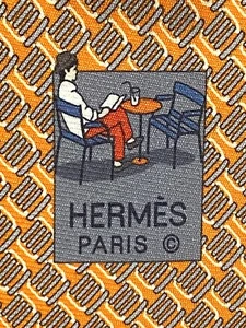 HERMES 646032 OA Orange 100% Silk tie new in box with tags - Picture 1 of 6