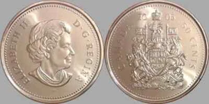 Canadá 2005 50 centavos Isabel II UNA MONEDA DE ROLLO RECIÉN ABIERTO - Imagen 1 de 1