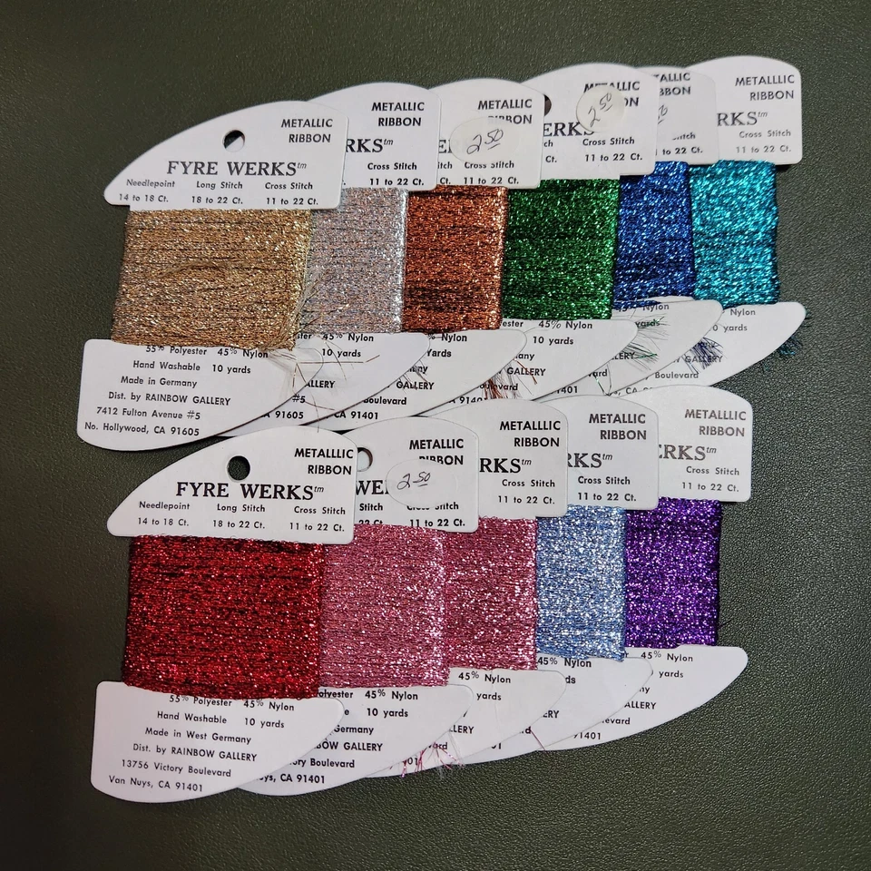 Fyre Werks Metallic Ribbon Rainbow Gallery Needlepoint Cross Stitch Vintage - Image 1 of 1