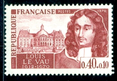 1970 Louis Le Vau,architect,Palace,Versailles,Louvre,chaplain,France,1696,MNH - Image 1 of 2