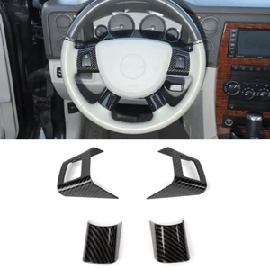 4x Front Steering Wheel Cover Trim for Jeep Grand Cherokee 2006-10 Carbon Fiber - Bild 1 von 12