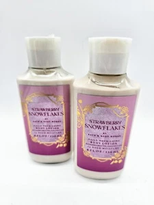 Bath & Body Works Strawberry Snowflakes Body Lotion Lot Of 2 New 8 Fl Oz - Picture 1 of 6