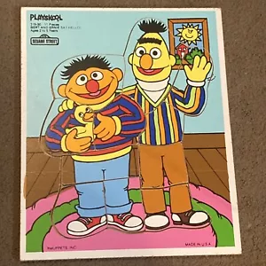 Playskool Sesame Street Bert & Ernie Muppets Wooden Board Puzzle 315-30 11 Piece - Picture 1 of 4
