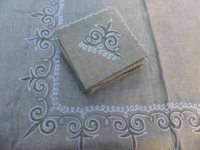 Tissu le Minor Bretagne service de table Broderie MAIN  6 serviettes - Photo 1/4