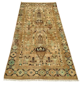 Alfombra Baluche Afgana De Colección 4'2 x 8'0 pies Alfombra Única Estilo Persa Hecha a Mano - Imagen 1 de 13