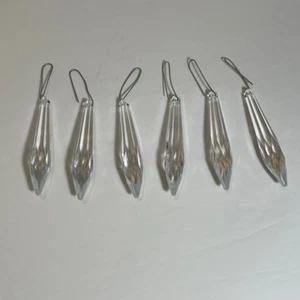 Exposures In Italy - Glass Crystal Chandelier Prisms - Set of 6 - NEW OLD STOCK - Picture 1 of 11