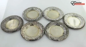 Vintage Shreve & Co 6 Sterling Silver Nut Candy Dishes 2 1/4" Diameter - Picture 1 of 5