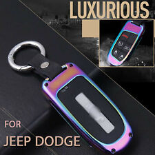 Zinc Alloy Car Key Case Cover With Key Chain For Jeep Renegade Cherokee Dodge