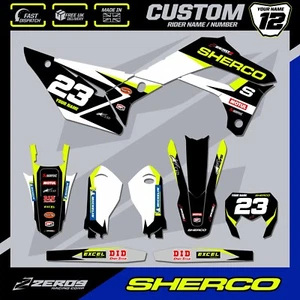 GRÁFICOS SHERCO ENDURO PERSONALIZADOS GRÁFICOS SEF 125 250 300 450 NEGRO RUSO - Imagen 1 de 6