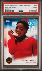 2016 Topps Simone Biles #38 BRONZE PARALLEL Olympic Rookie RC PSA 9 Mint RARE! - Picture 1 of 3