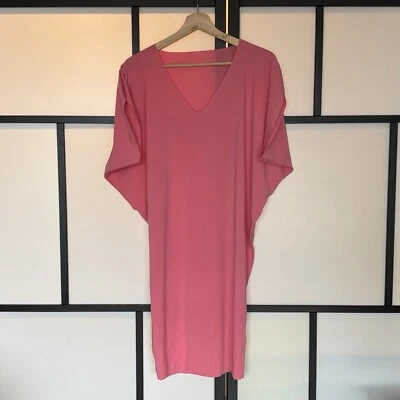 Wolford XS PINK DRESS (UNLINED) V-neck Dress Barbie Coquette Soft girl Femenine - Image 1 of 4