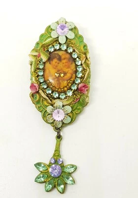 Broche prendedor Michal Negrin romántico hecho a mano cristales ángeles Foto 1 de 3