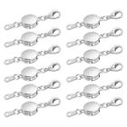 12Pcs Magnetic Jewelry Clasps Oblate Magnetic Locking Lobster Clasp Silver