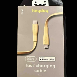 Heyday 3ft Fast Charging Cable For IPhone - Grey 8 Pin LNTG to USB-C - Picture 1 of 1