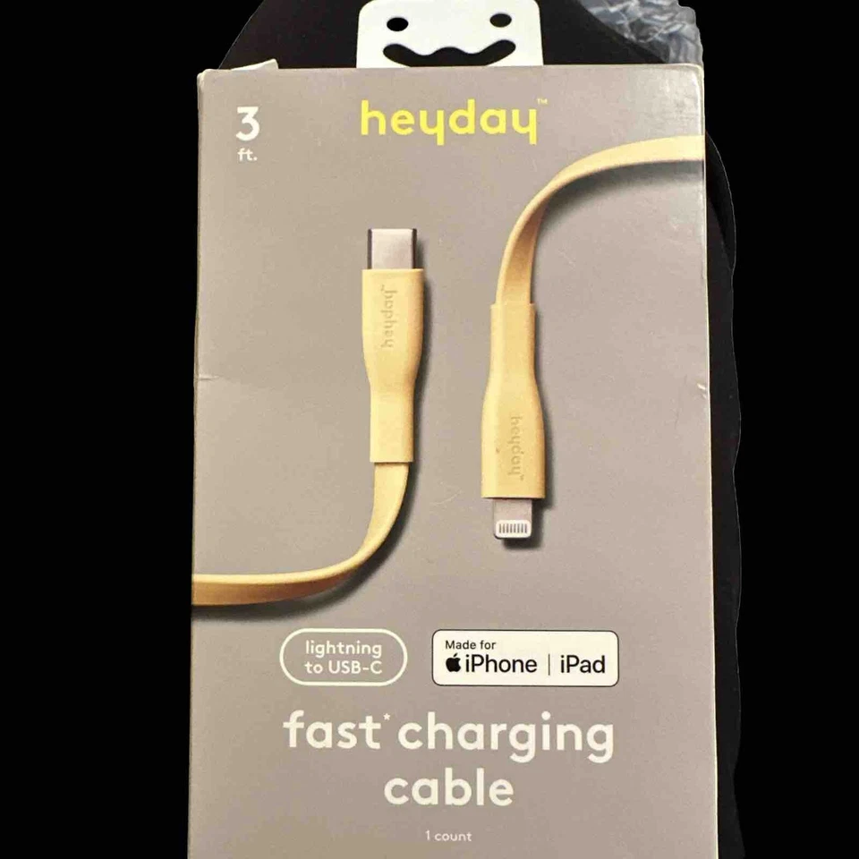 Heyday 3ft Fast Charging Cable For IPhone - Grey 8 Pin LNTG to USB-C - Image 1 of 1