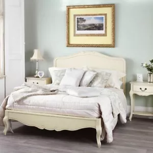 Juliette Shabby Chic Champagne Double Bed, STUNNING cream 4FT6 double bed frame - Picture 1 of 11