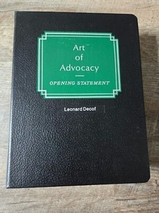 Art of Advocacy Opening Statement Law Binder by Leonard Decof Mathew Bender Hard - Picture 1 of 8
