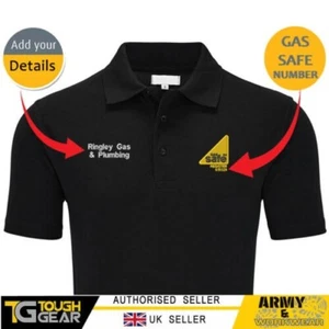 Gas Safe Plumber besticktes personalisiertes Poloshirt mit Firmennamen/Text - Bild 1 von 10