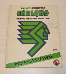 1979-1980 SPRINGFIELD INDIANS AHL PROGRAM, vs Hawks
