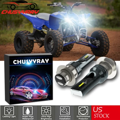 2pcs Headlight For Yamaha YFZ450 YFZ450R Raptor 700 700r LED Lights Bulb 6000K - Image 1 of 4