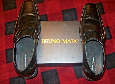 Bruno Marc Men's Giorgio-3 Black Leather Lined Dress Loafers Shoes Size 13 (D1) - Image 1 of 4