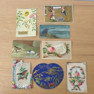 Antique Victorian Christmas and seasonal Cards c.1870 #11 - Picture 1 of 13