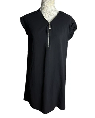 Top largo negro Papaya 1/4 cremallera manga corta ligero para mujer talla 10 Reino Unido” Foto 1 de 4