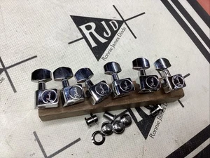 Fender Logo Chrome Tuners Tuning Machines Keys Peg Heads Staggered - Picture 1 of 2