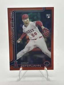 2025 Topps Update Ryan Zeferjahn #US324 Orange Rainbow Foil #'d /25 RC Angels - Picture 1 of 2