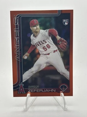 2025 Topps Update Ryan Zeferjahn #US324 Orange Rainbow Foil #'d /25 RC Angels - Image 1 of 2
