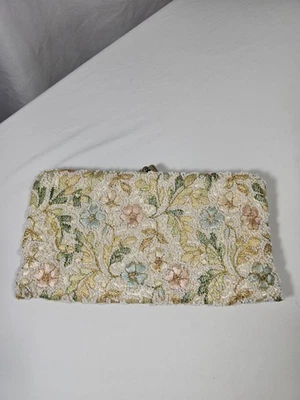 Cartera sin asas bordada con cuentas DeLill de noche lentejuelas vintage Rockabilly floral Foto 1 de 4