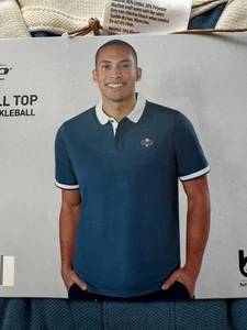 Men's Pickleball Polo top Shirt Blue Size Large quick dry moisture control 42-44 - Picture 1 of 6