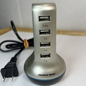 Sharper Image 4 Port USB Desktop Tower Charging Station - Picture 1 of 6