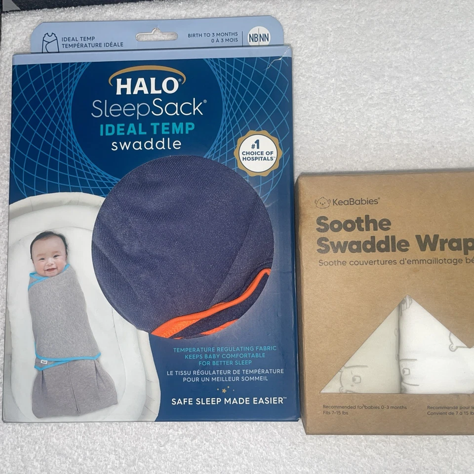 NUEVO EN CAJA Saco de Dormir Halo Ideal Temp Swaddle Recién Nacido Nacimiento a 3 Meses Azul Naranja Foto 1 de 4