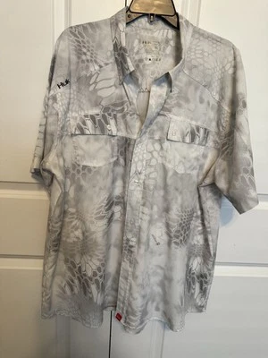 Telas de rendimiento de manga corta HUK Kryptek Yeti para hombre talla XL abotonadas usadas en excelente estado Foto 1 de 4