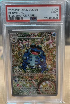Pokémon TCG Seismitoad Illustration Rare Black Bolt 105/086. PSA 9 - Image 1 of 2