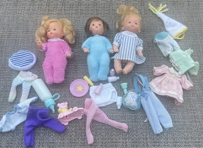 Vintage 1970's Mattel Barbie Heart Family Dolls And Clothes Lot - Image 1 of 4