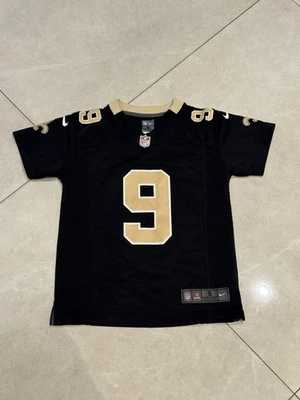 Camiseta deportiva negra Nike NFL New Orleans Saints Drew Brees #9 (talla pequeña para niños) Foto 1 de 2