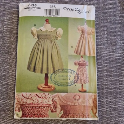 Teresa Layman Toddler Childs Dress Sewing Pattern Vogue 7435 Age 2 to 4 Uncut - Image 1 of 4