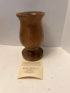 Handcrafted  Oregon Myrtlewood  7” Vase, Candle Holder - Picture 1 of 11