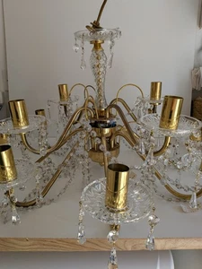Preciosa Jablonec Czech Crystal Chandelier Light Vintage 2 Arm Layer Decorative - Picture 1 of 18