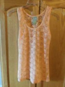 MODBE Lace Tank Overlay Cami Peach/Orange MEDIUM - Bild 1 von 4