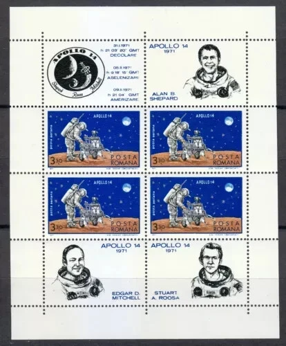 Romania, C183 Appolo 14 Moon Landing Block, MLH - Image 1 of 1
