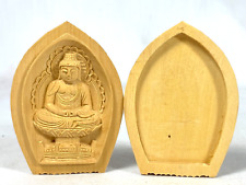 Portable Buddhist Zushi Buddha Vintage Wood Carving Talisman Charm Amida