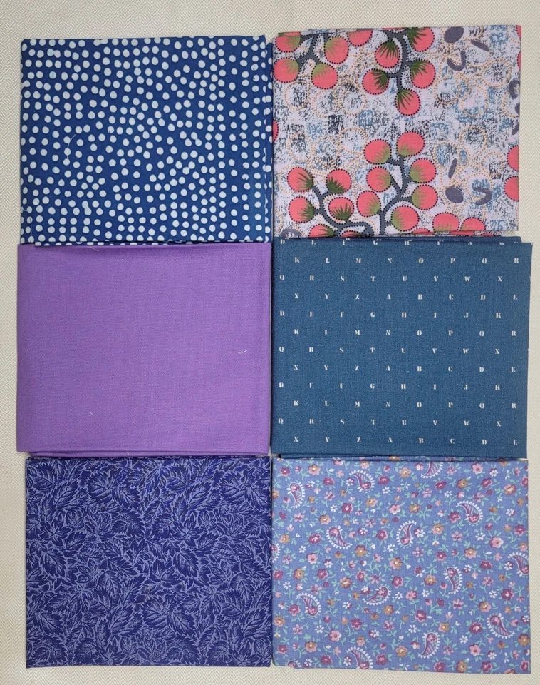 LOT 42    SIX FAT QUARTERS, PRE OWNED, NOT USED, MULTICOLORS - Image 1 of 1