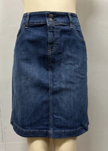 Old Navy women size 12 jean skirt 34" waist blue denim straight pockets - Picture 1 of 9