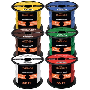 16 Stärke Auto Audio Primärkabel (100 Fuß - 6 Rollen) - Fernbedienung, Strom/Masse Elektrik - Bild 1 von 9