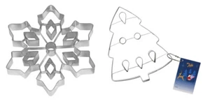 TALA LARGE SNOWFLAKE & CHRISTMAS TREE BISCUIT/COOKIE CUTTER SET - Picture 1 of 7