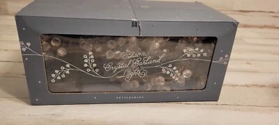 Pottery Barn White Mini LED Crystal Beaded Garland String Lights Christmas 6' - Image 1 of 4